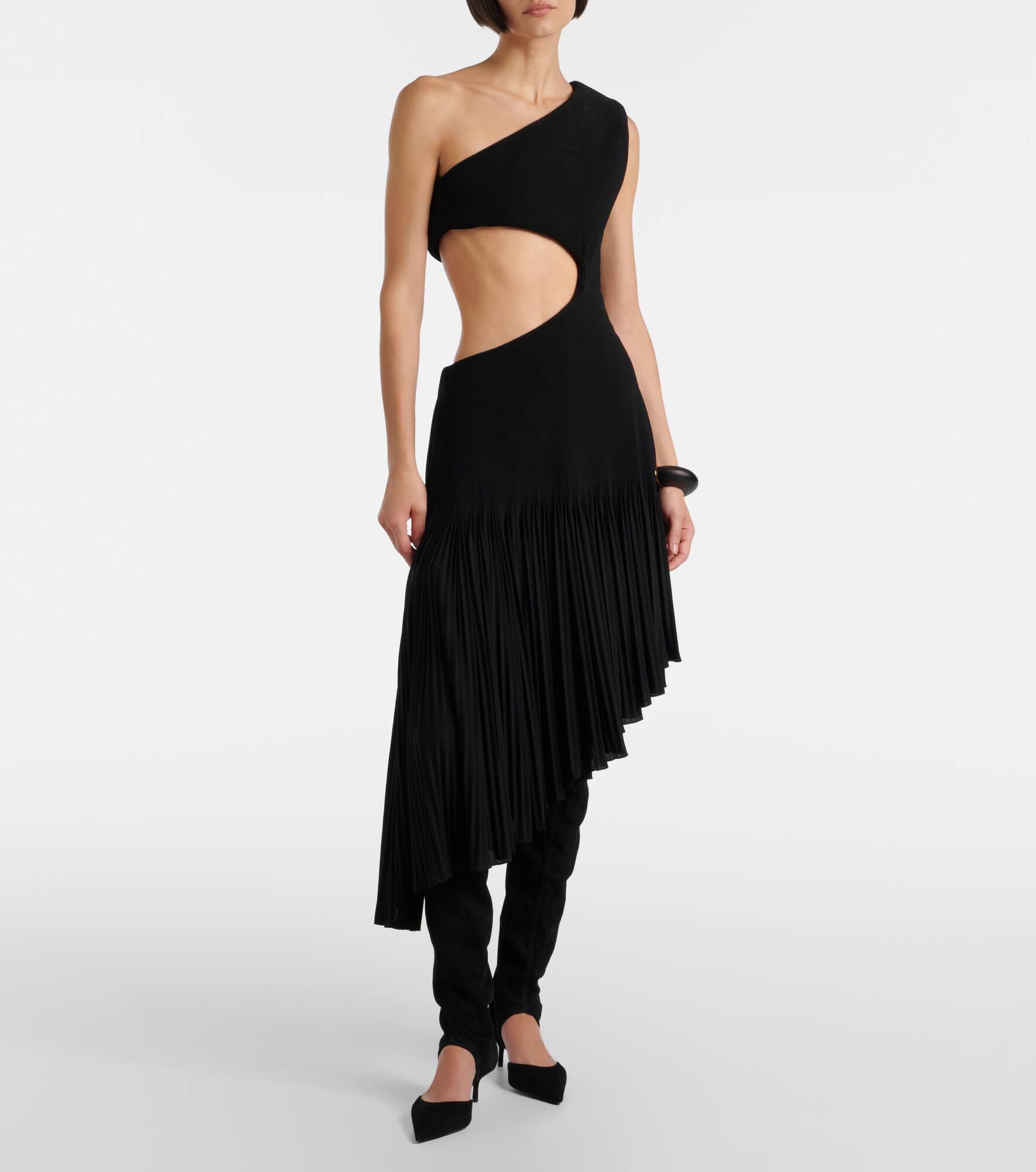 One-shoulder cutout midi dress - 2