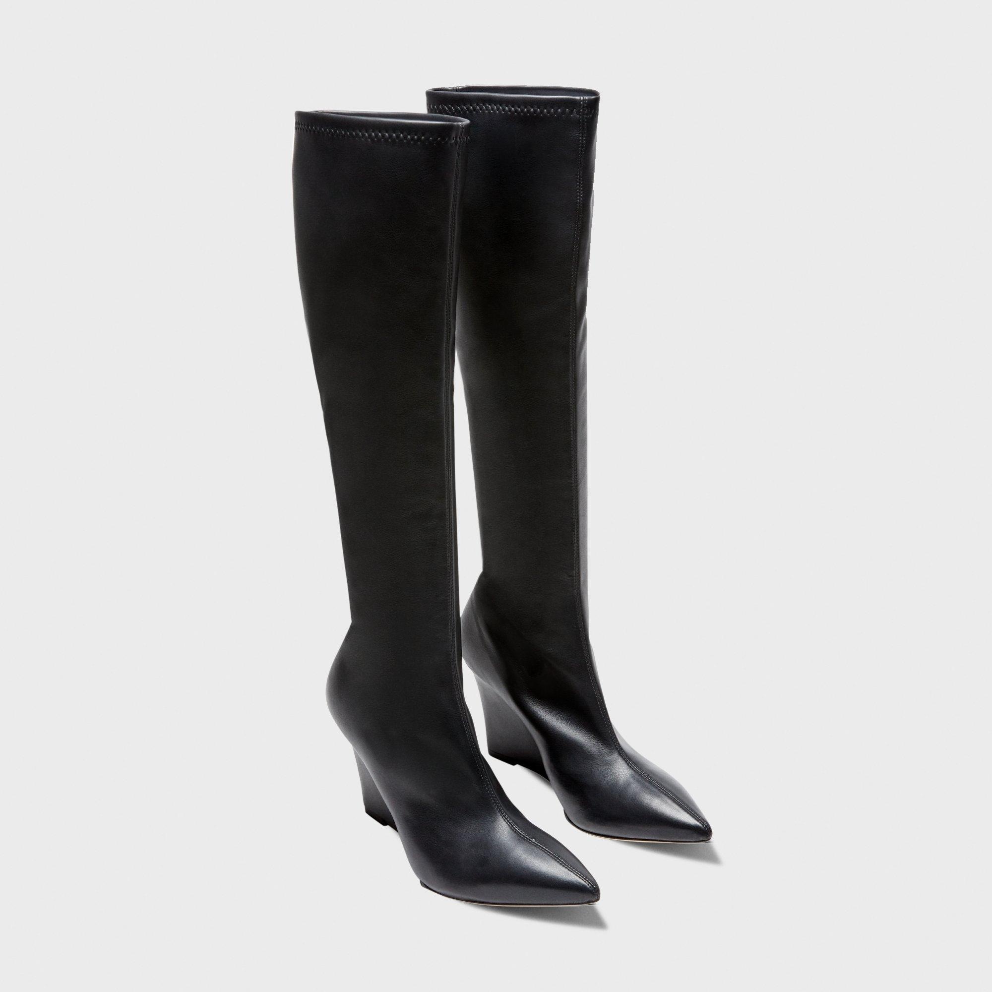 Knee-High Wedge Boot in Leather - 5