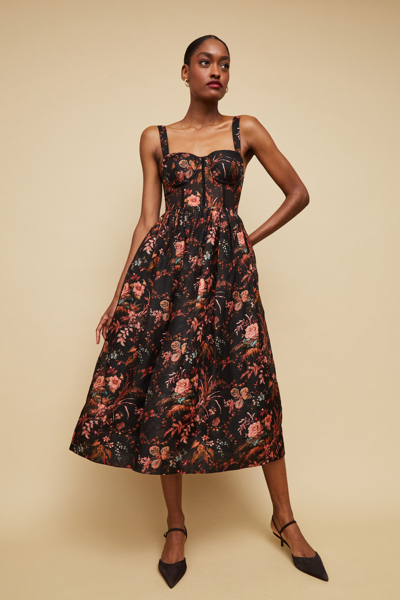 Pheobe Midi Dress Bustier Romance, Puffed to Perfection 3
