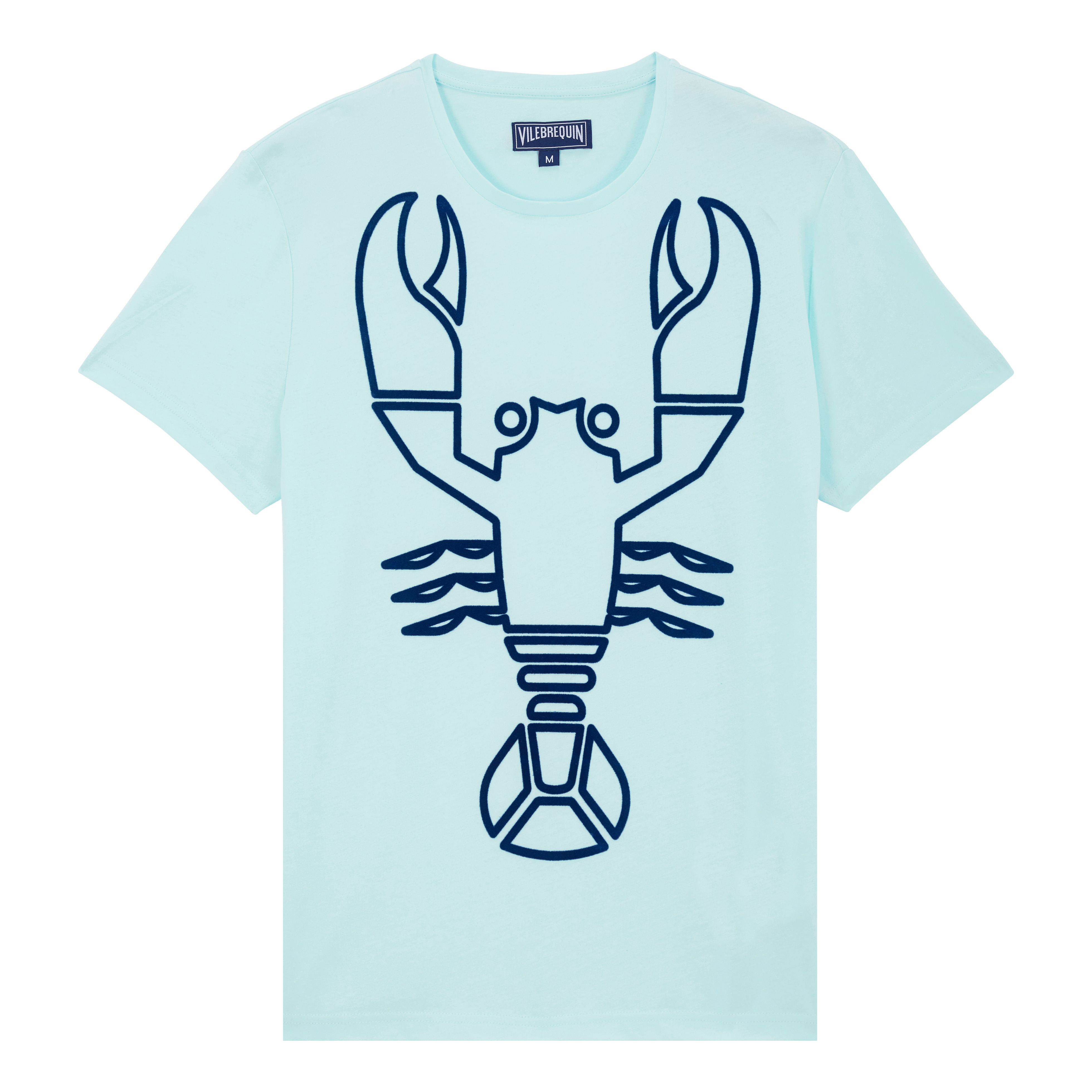 Men Organic Cotton T-Shirt Placed Flocked Lobster - 1