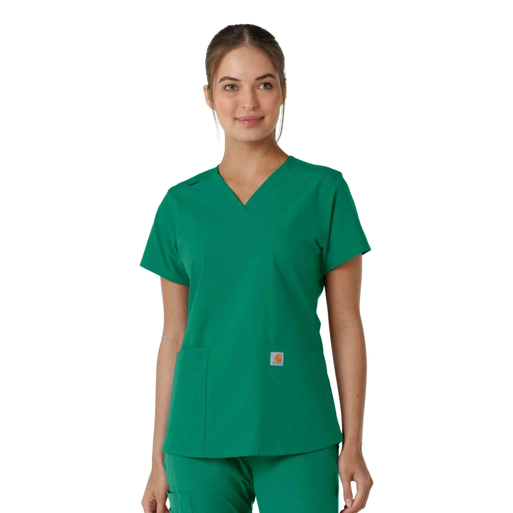 Women's Force Essentials V-Neck Knit Panel Scrub Top - 1