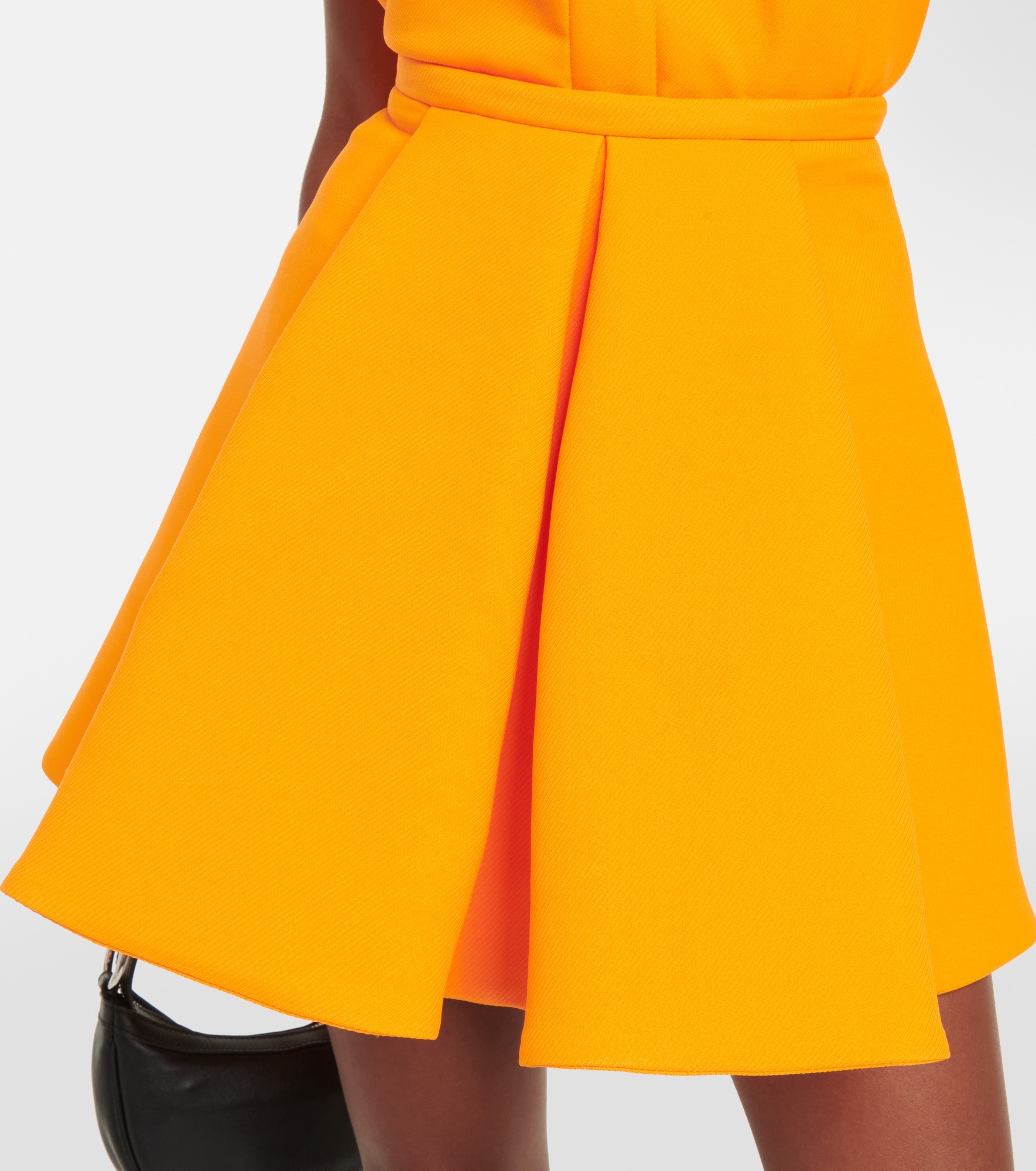 Pleated twill miniskirt - 4