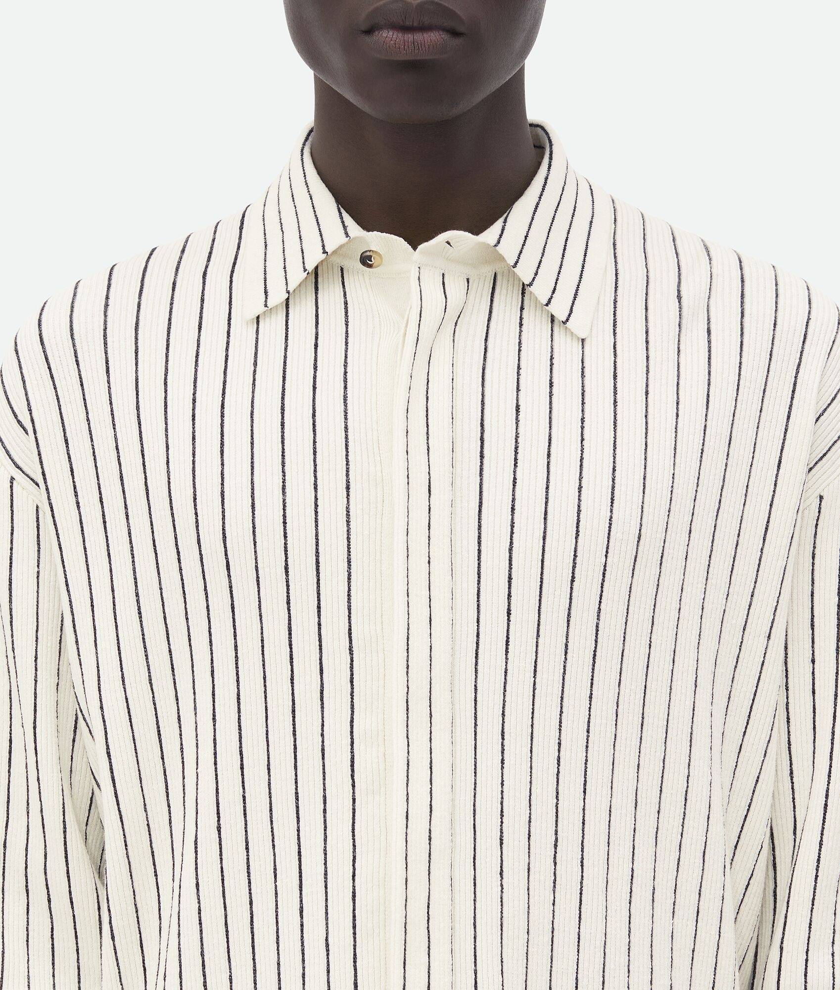 Pinstripe Knitted Linen Shirt - 5