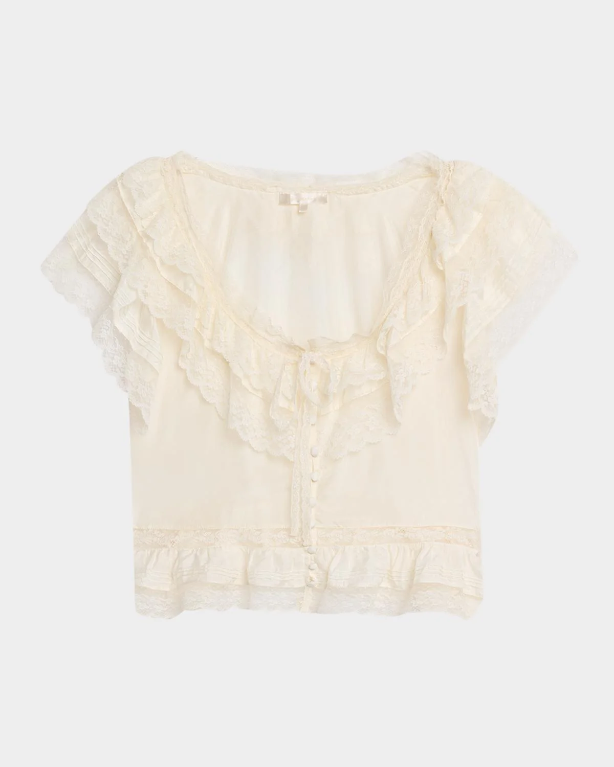 Persine Silk Ruffle Top - 1