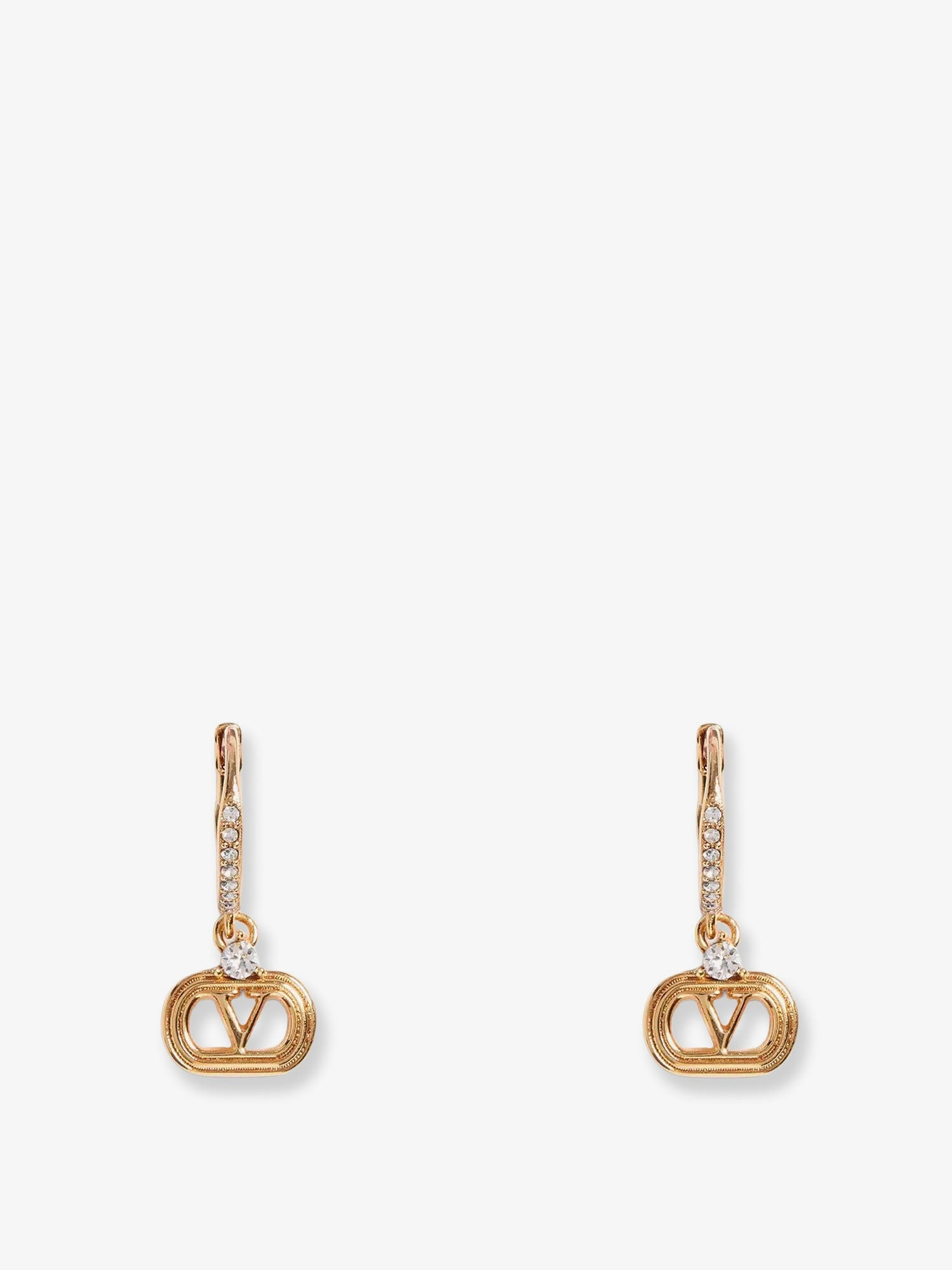 Valentino Garavani Women Ovalette Metal And Swarovskiâ® Crystals Earrings - 1