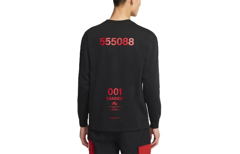 Jordan Air Jordan Loose Round Neck Long Sleeves T-Shirt Men's Black DM3544-010 outlook