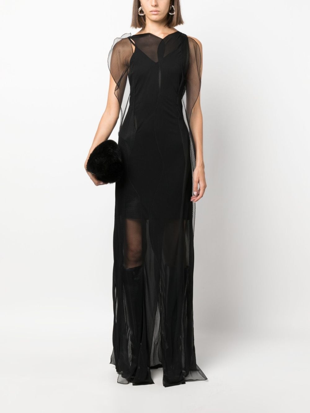 semi-sheer sleeveless maxi dress - 2