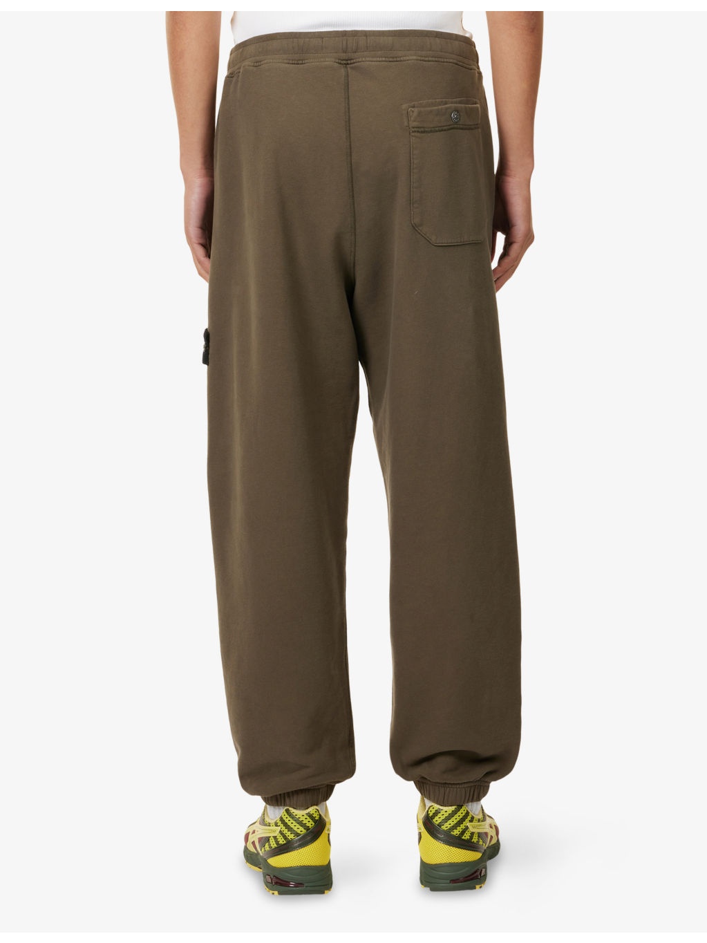 Elasticated-Cuffs Wide-Leg Cotton-Jersey Jogging Bottoms - 4