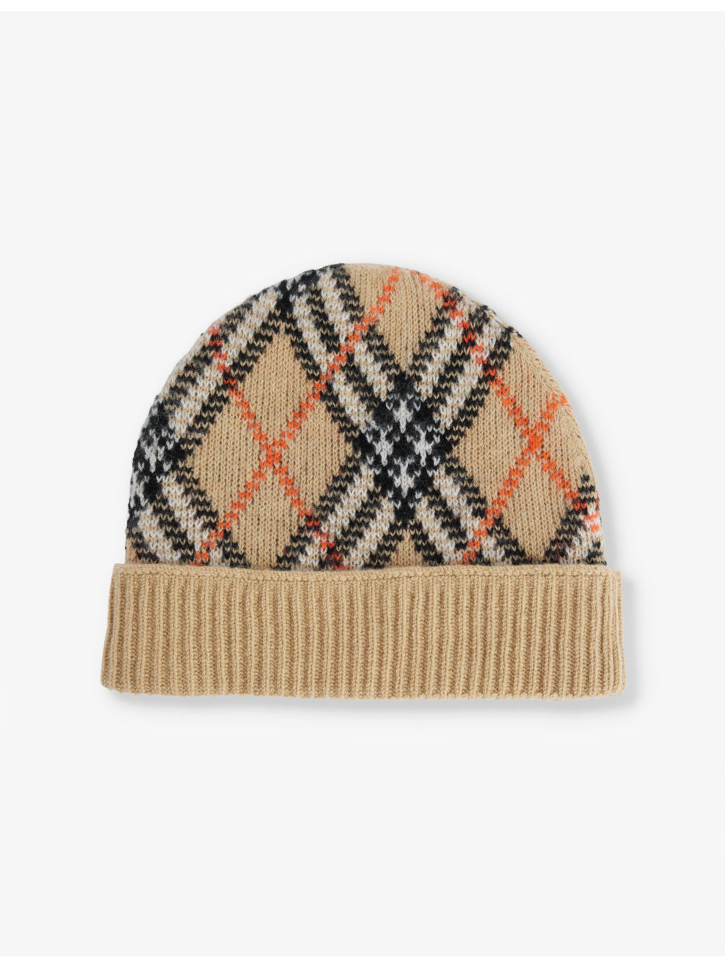 Check-print ribbed cashmere-blend beanie - 3