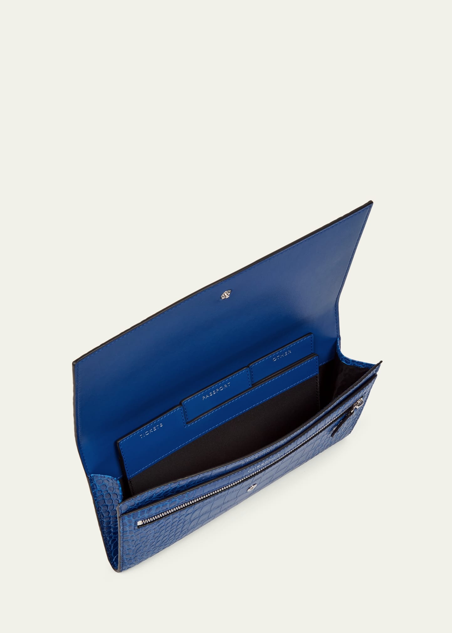 Marshall Travel Wallet in Mara Croc-Embossed Leather - 4