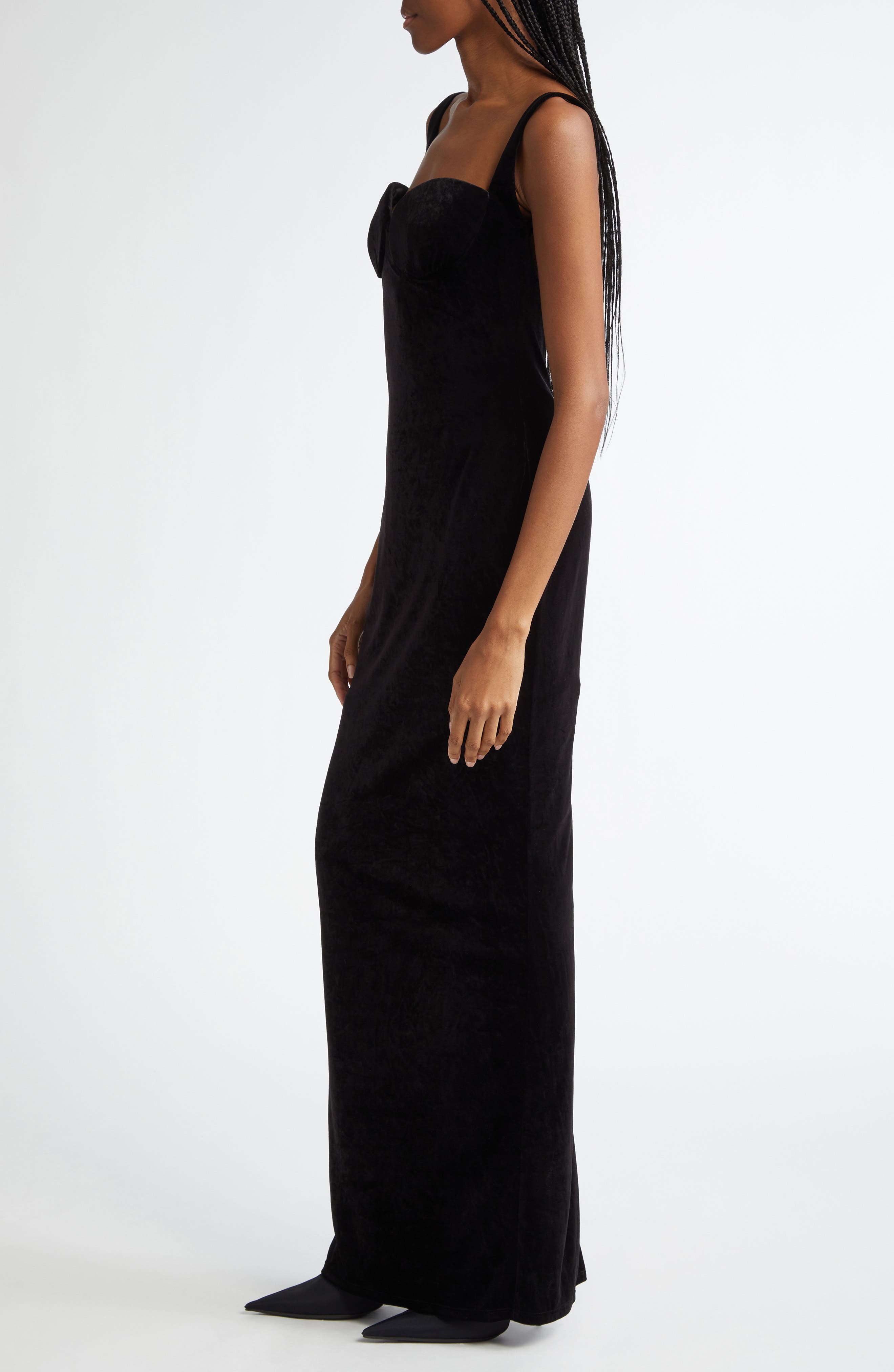 Balenciaga Velvet Gown in 1000 Black at Nordstrom - 3