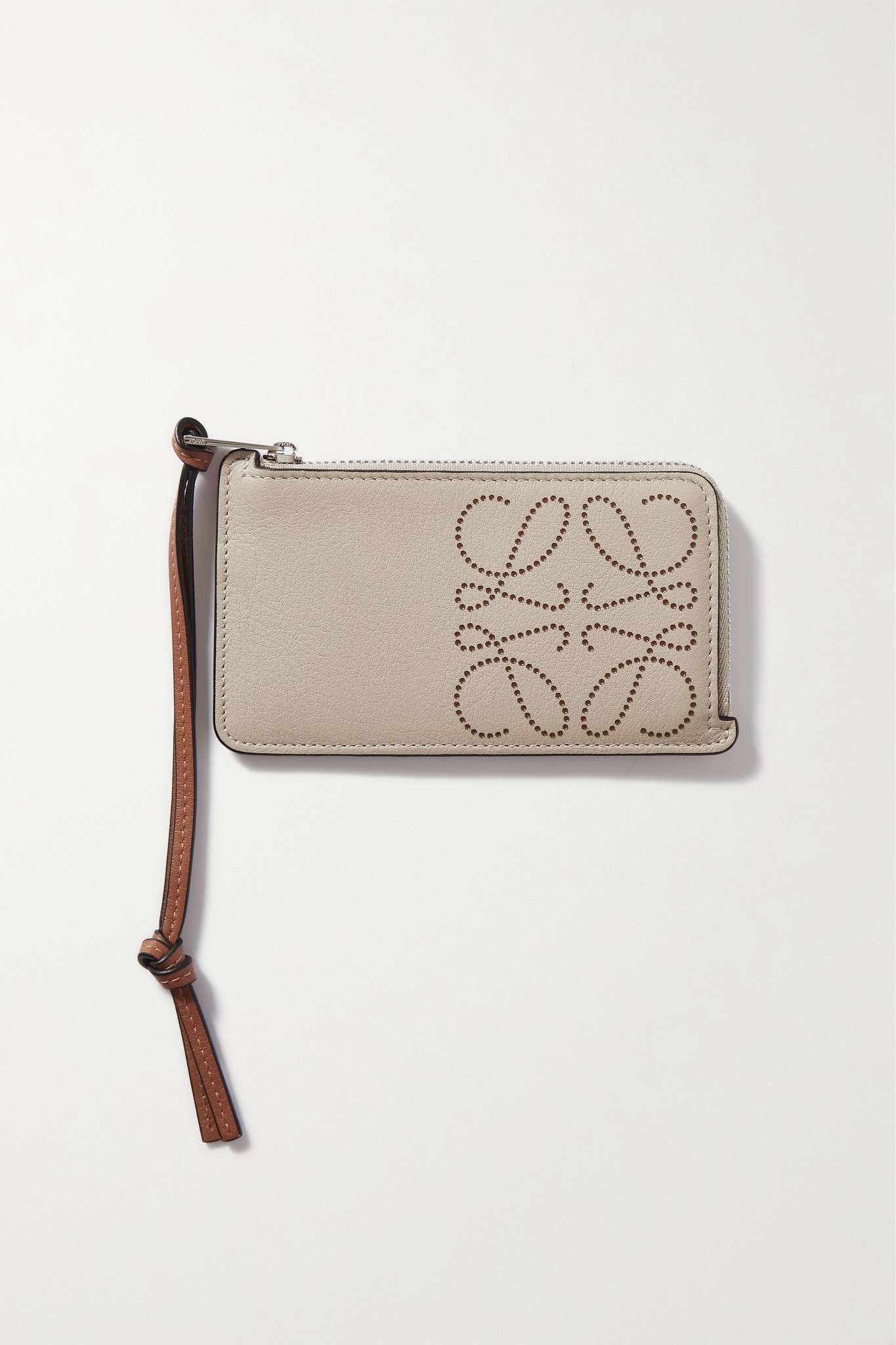 Debossed leather cardholder - 1