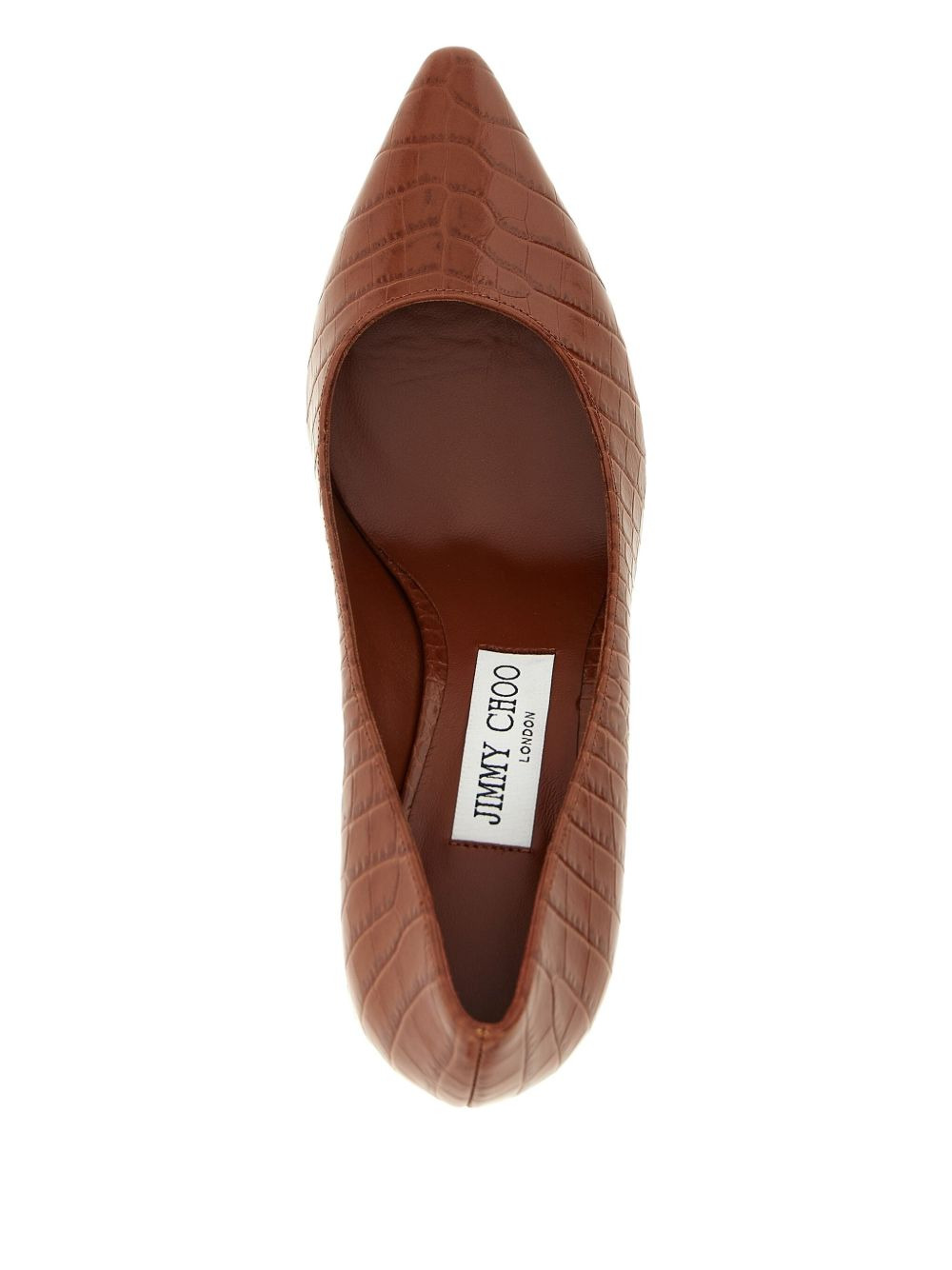 85mm Romy crocodile-effect pointed-toe pumps - 4