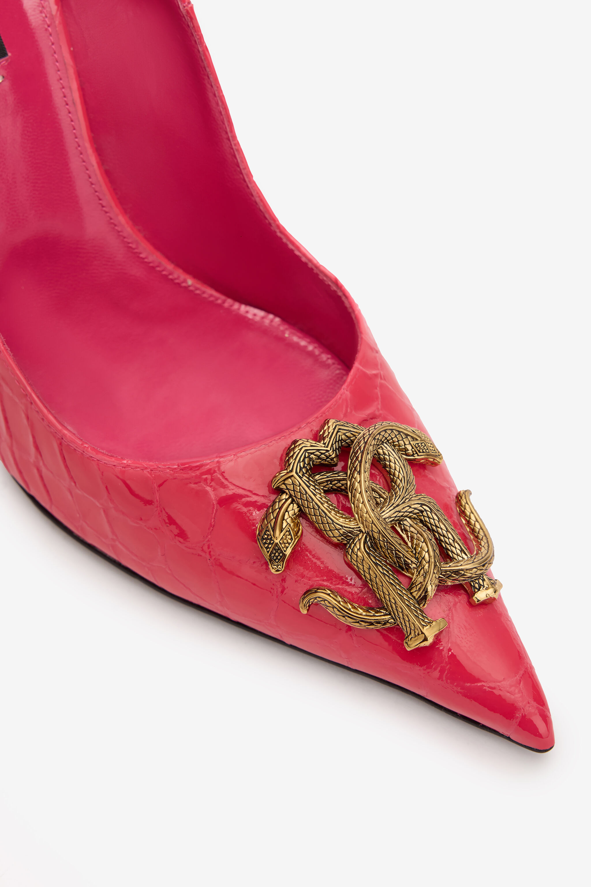 Crocodile-Effect Pumps With Mirror Snake Monogram - 4