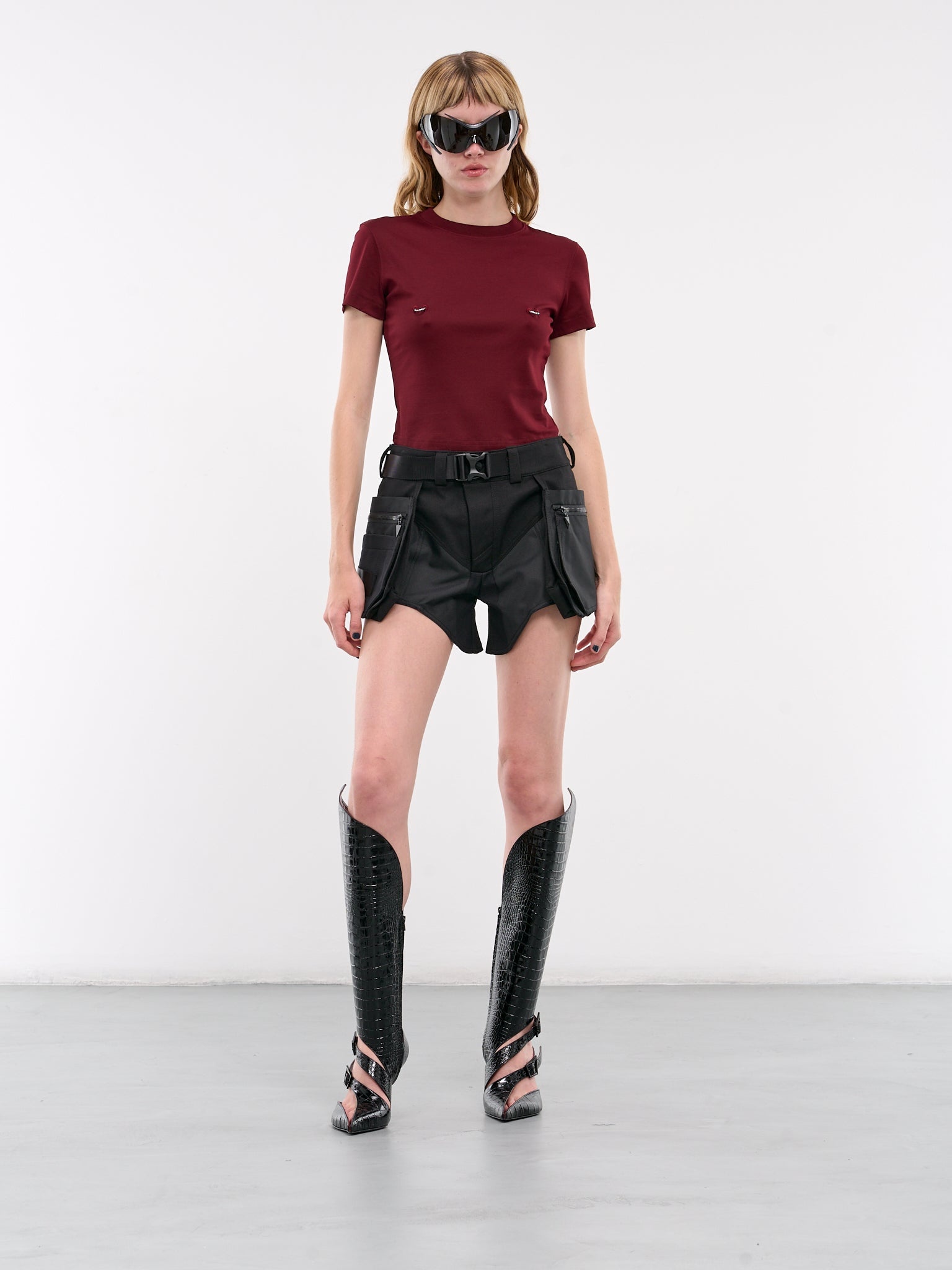 Buckled Knee High Boots - 7