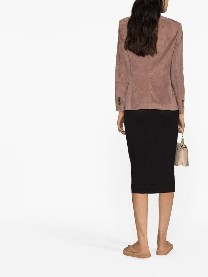 single-breasted leather blazer 4