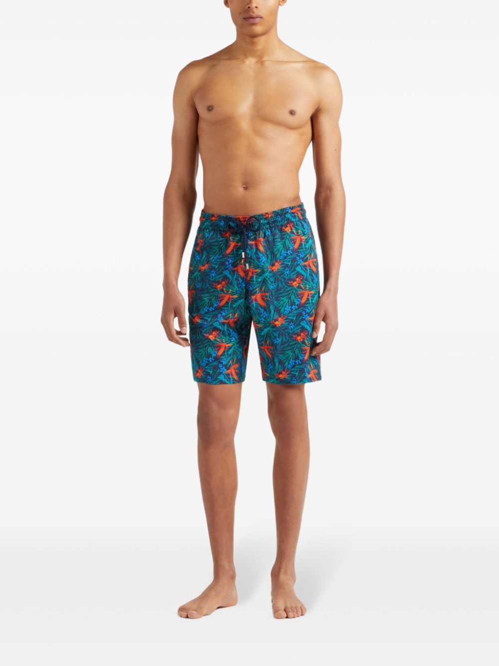 Tropical Flowers-print swim shorts - 3