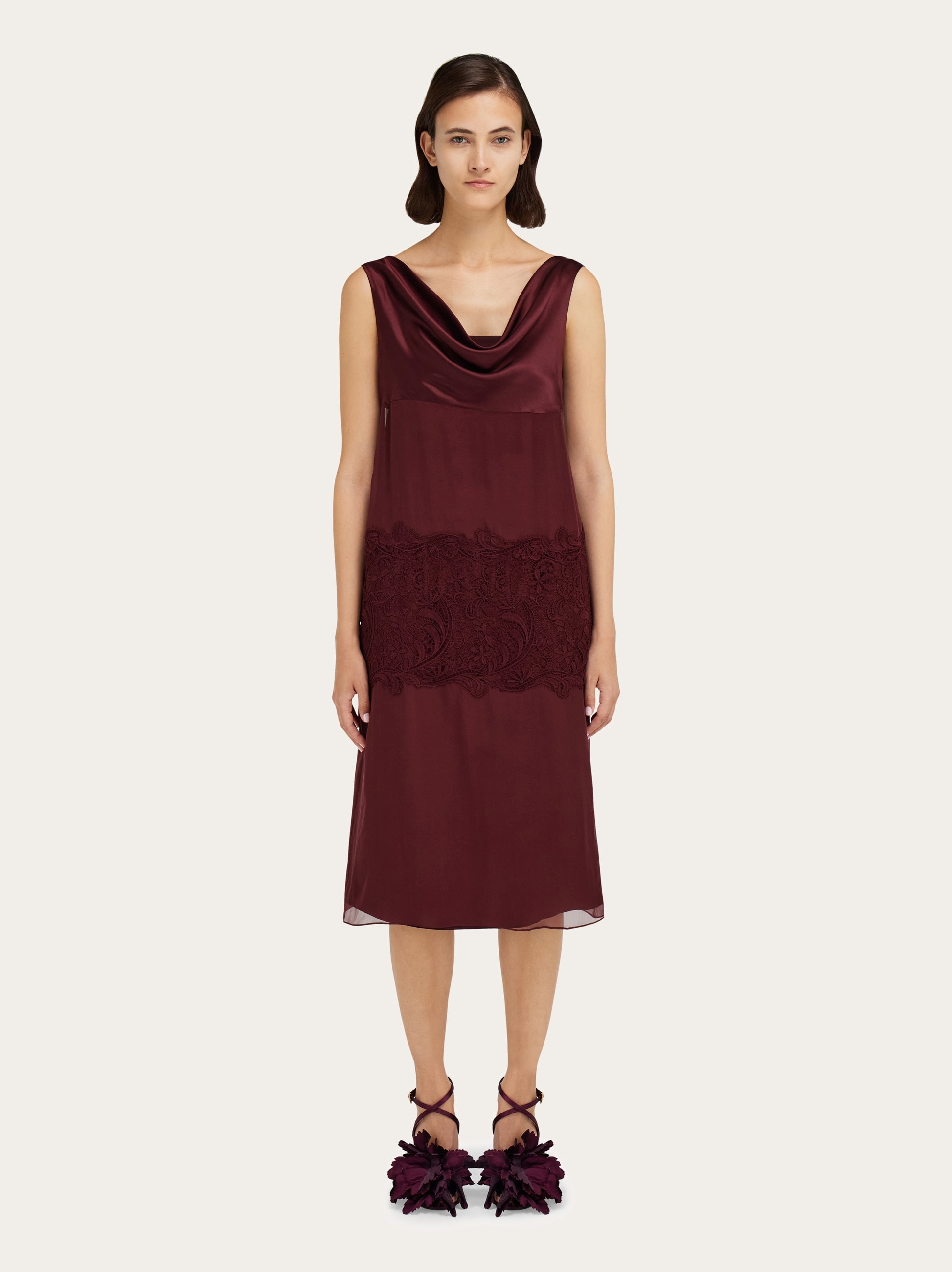 Silk dress with drape detail - 2