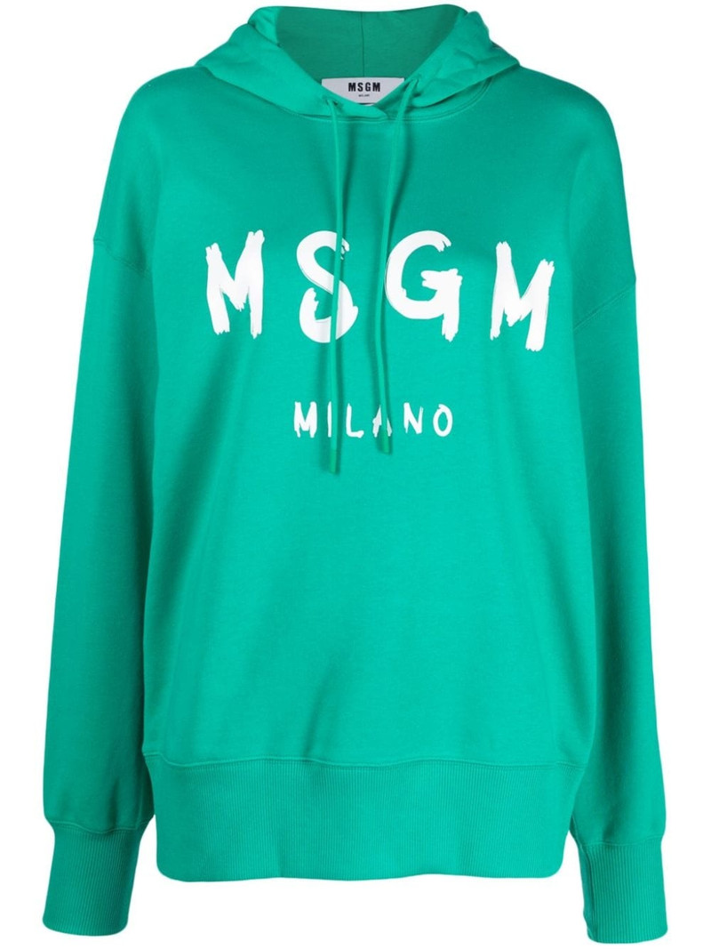 logo-print cotton hoodie 1