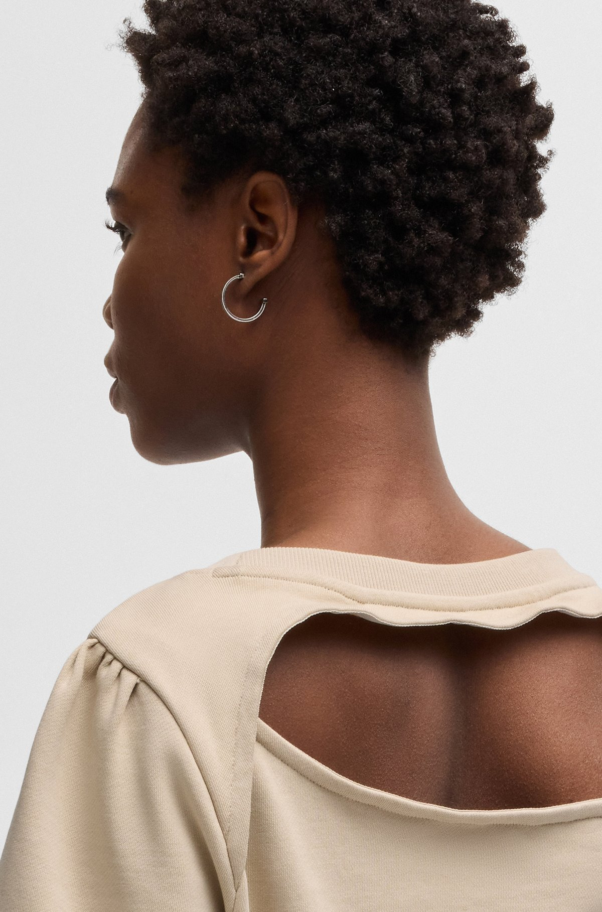 COTTON-TERRY SWEATSHIRT WITH REAR CUT-OUT AND BOW - 5