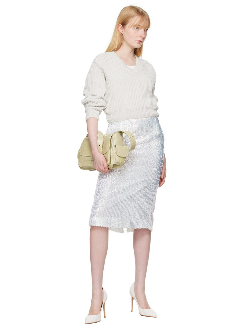 RECTO White H-Line Midi Skirt outlook