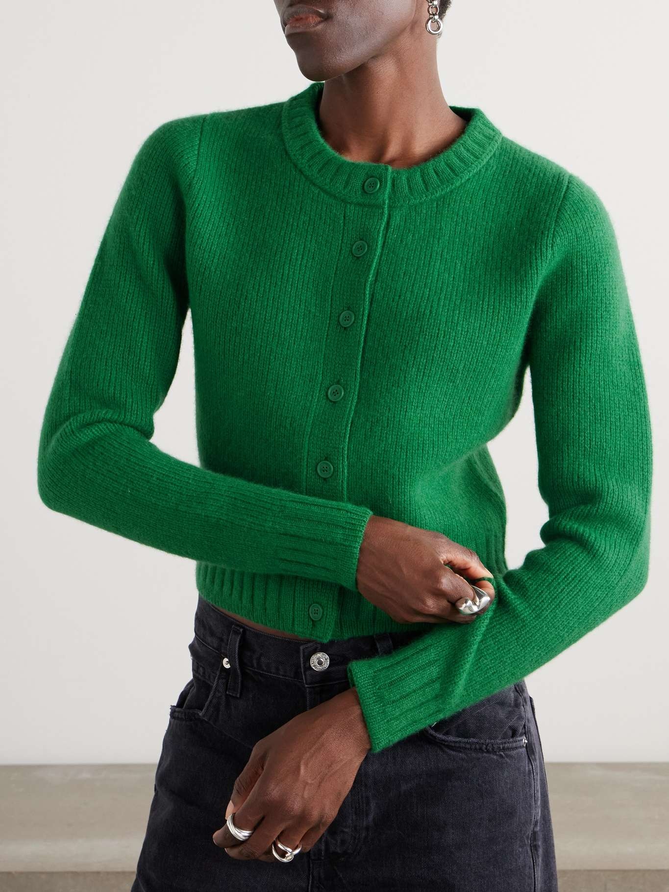 Cropped cashmere cardigan - 3
