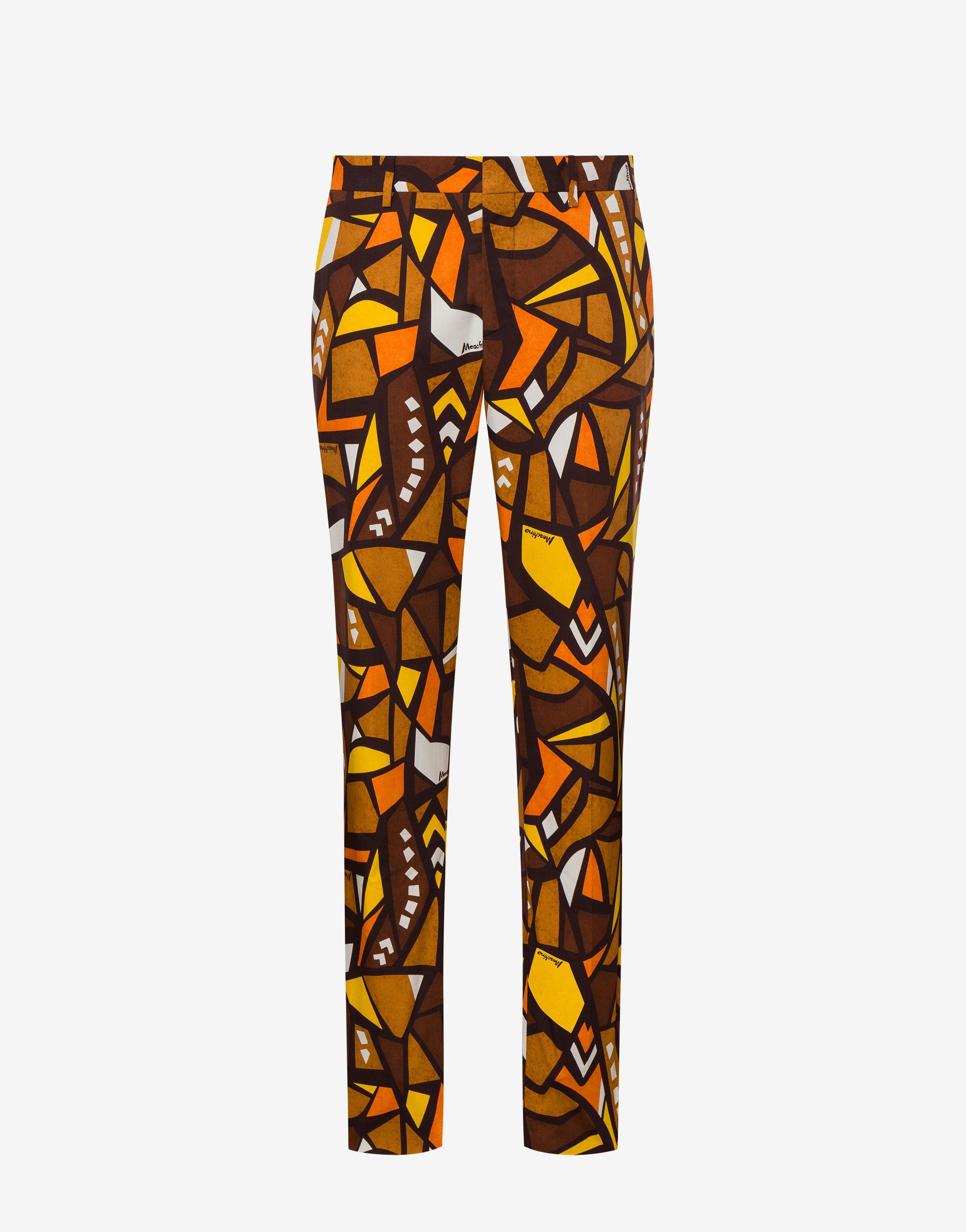 WOOD PRINT COTTON TROUSERS - 1