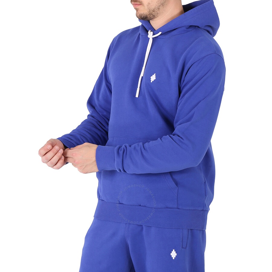 Marcelo Burlon Men's Blue Cross Logo Regular Hoodie - 4