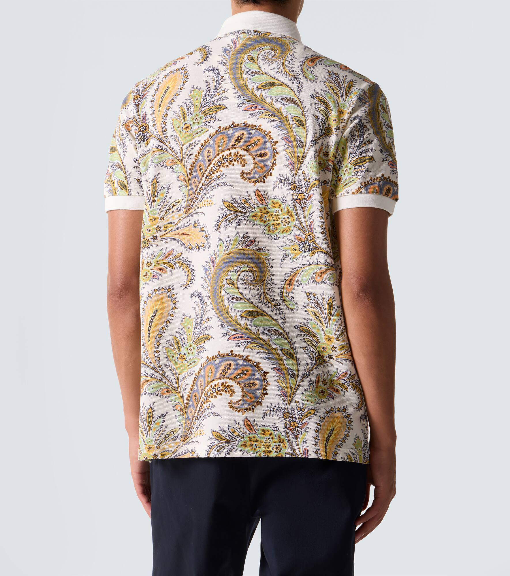 Paisley cotton piqué polo shirt - 4