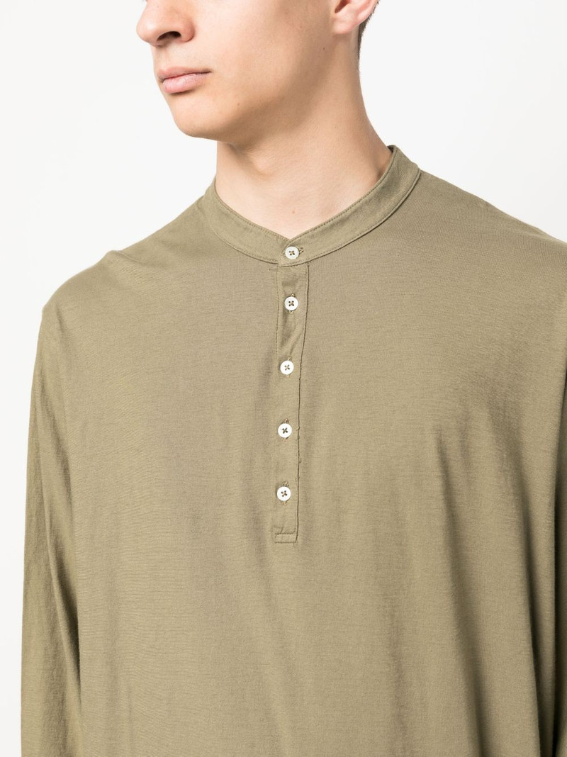 long-sleeve cotton Henley shirt 5