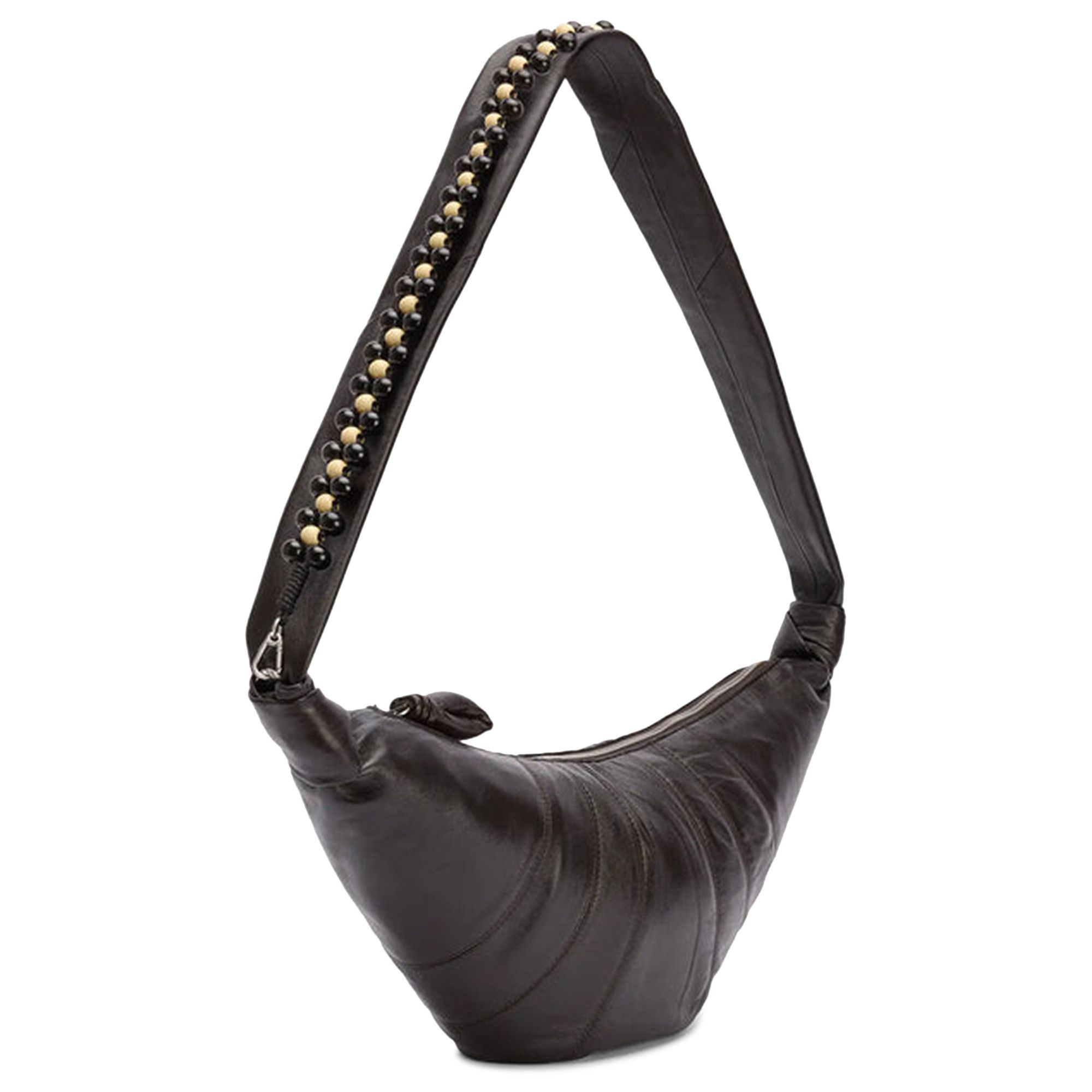 Lemaire Pearls Medium Croissant Bag 'Dark Chocolate' - 2