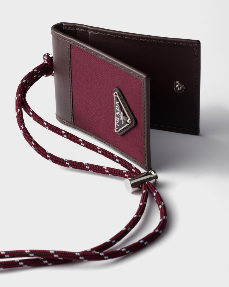 Prada Prada Speedrock Re-Nylon and leather card holder with strap outlook