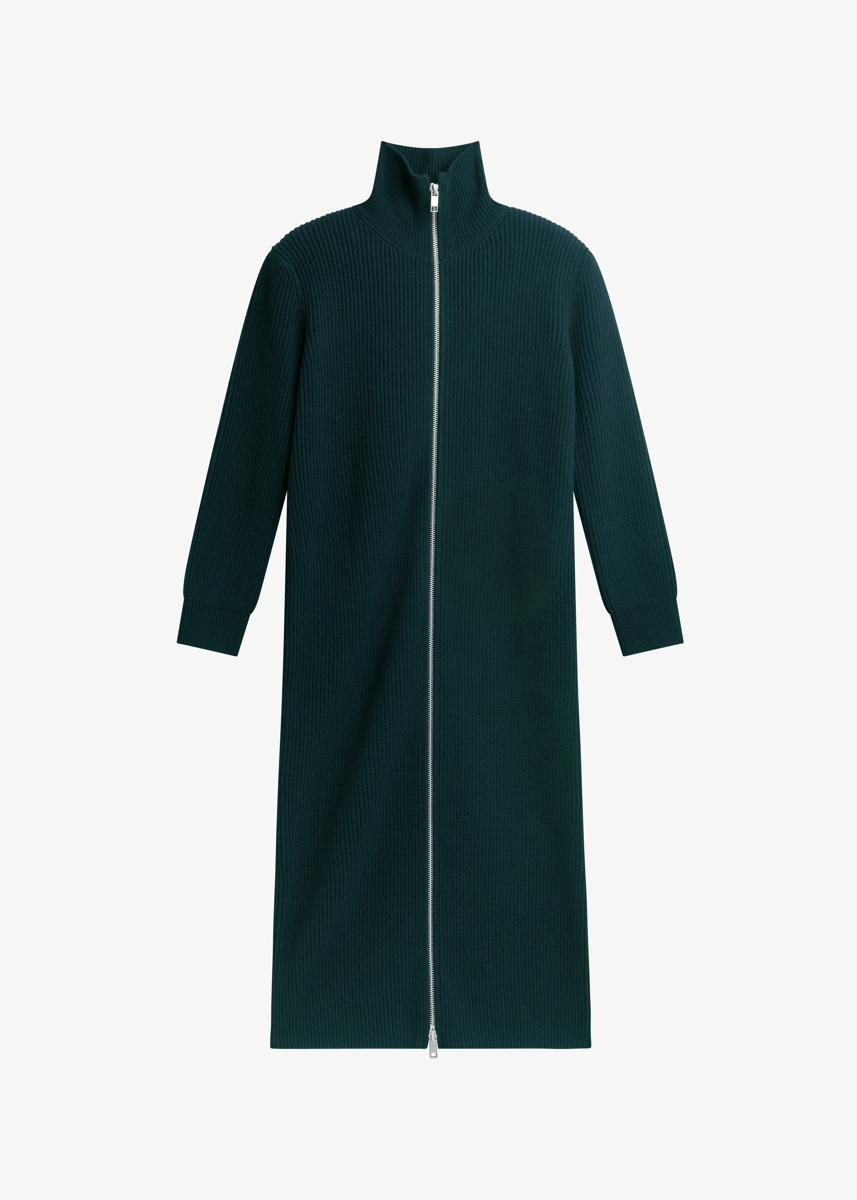 Nolia Knit Long Cardigan Dress - Bottle Green - 1