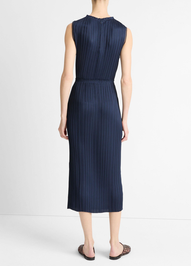Vince Pleated Satin Straight Pull-On Skirt outlook