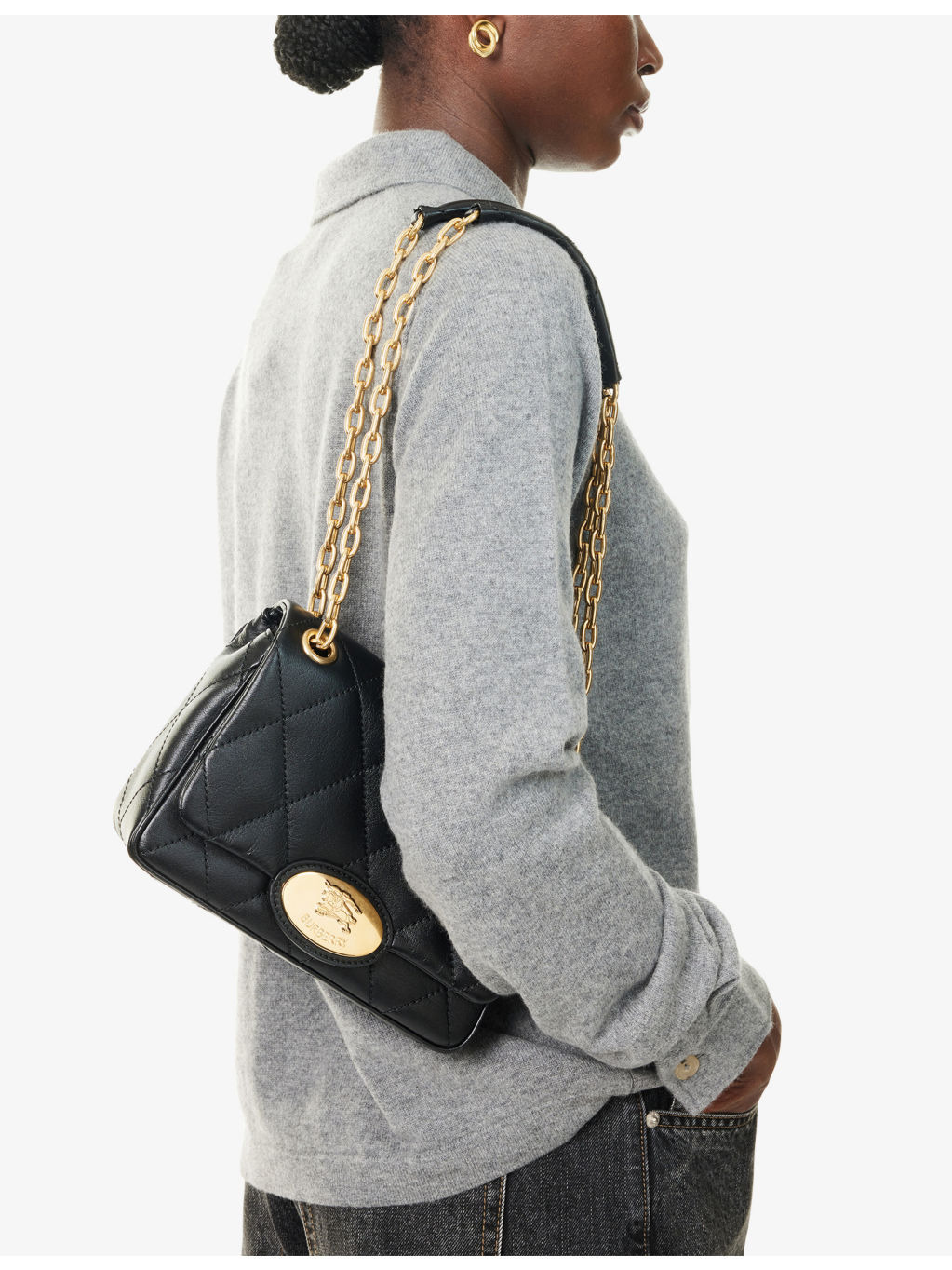 Small Strand Quilted Leather Shoulder Bag - 2