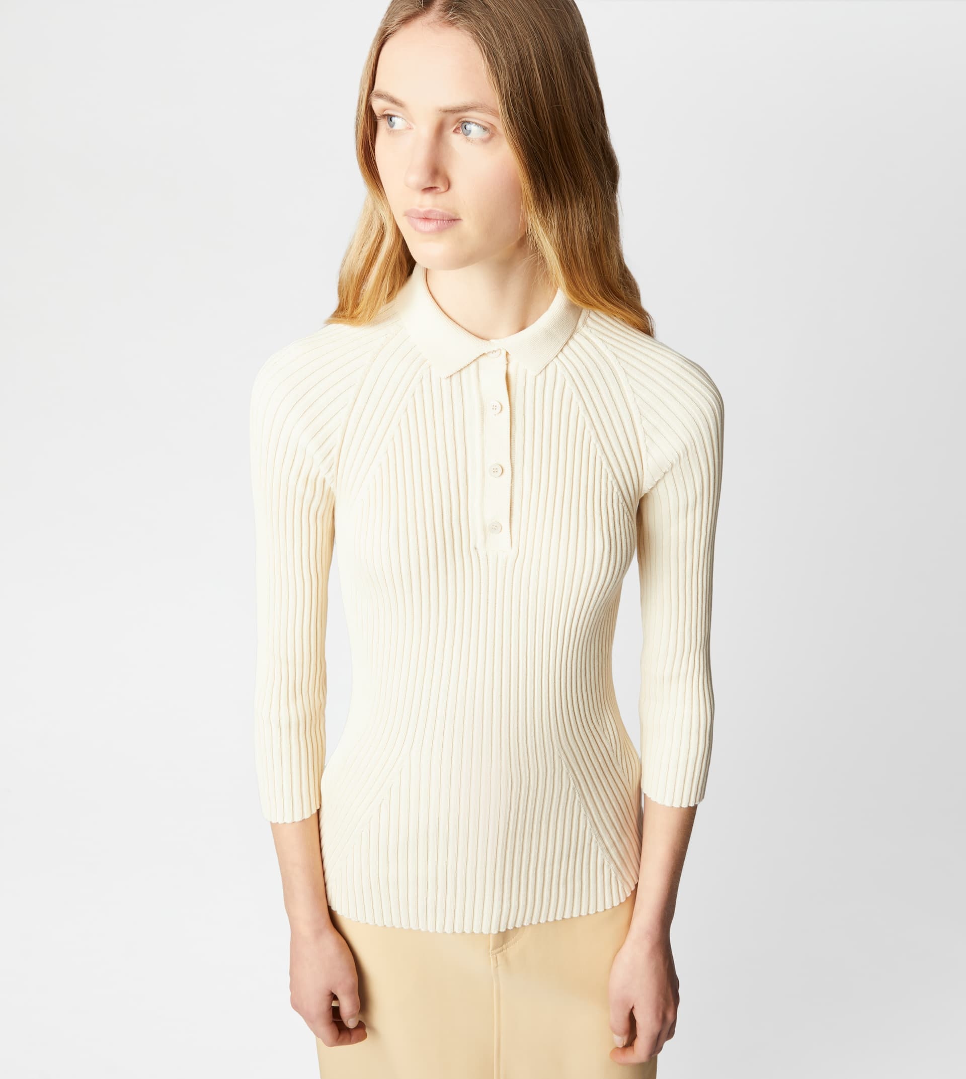 POLO SHIRT IN KNIT - WHITE - 7