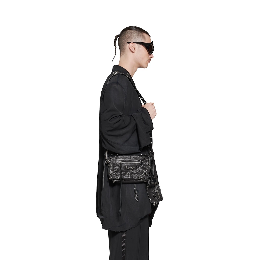 【BALENCIAGA】LE CAGOLE MEN XS FLAP BAG ショルダー PIERCING BALENCIAGA Men's Le Cagole Men Xs Flap Bag With Piercing in