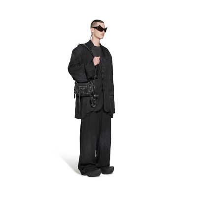 BALENCIAGA Men's Le Cagole Men Xs Flap Bag With Piercing in Black outlook