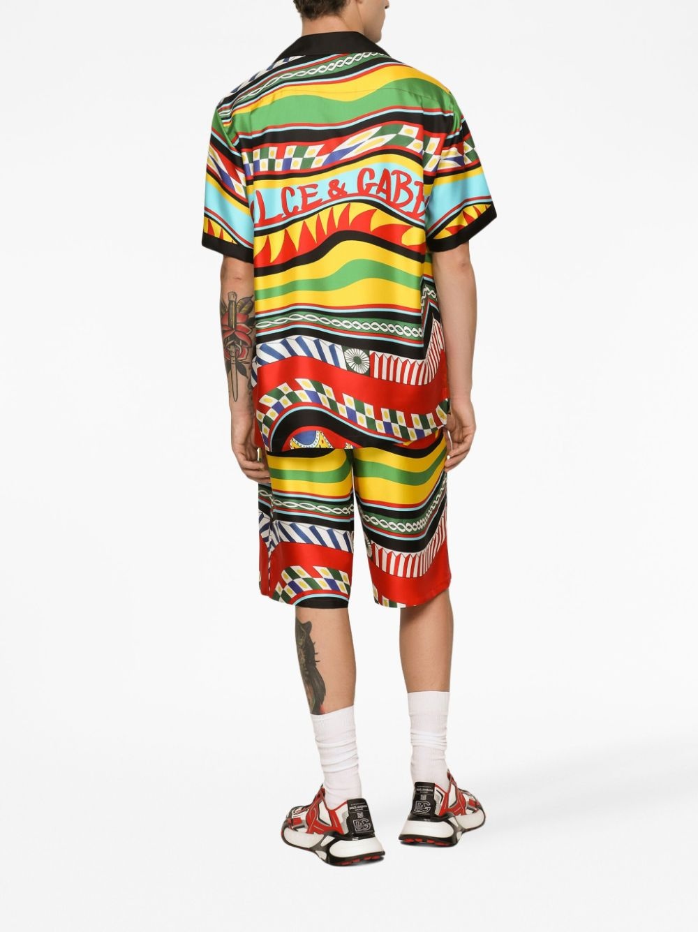 Carreto-print silk bermuda shorts - 4