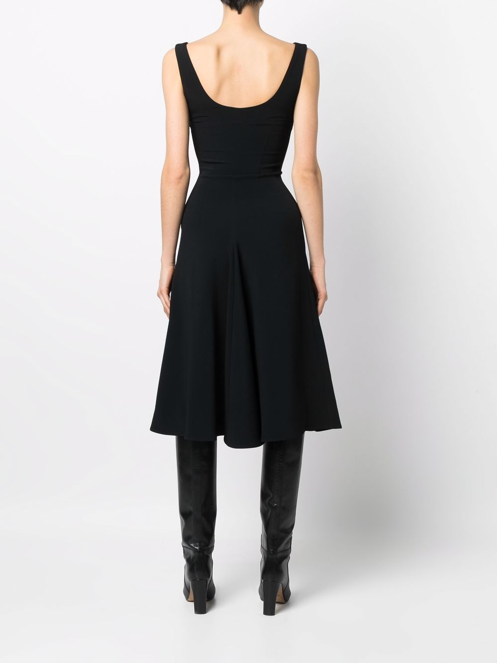sleeveless flared midi dress - 4