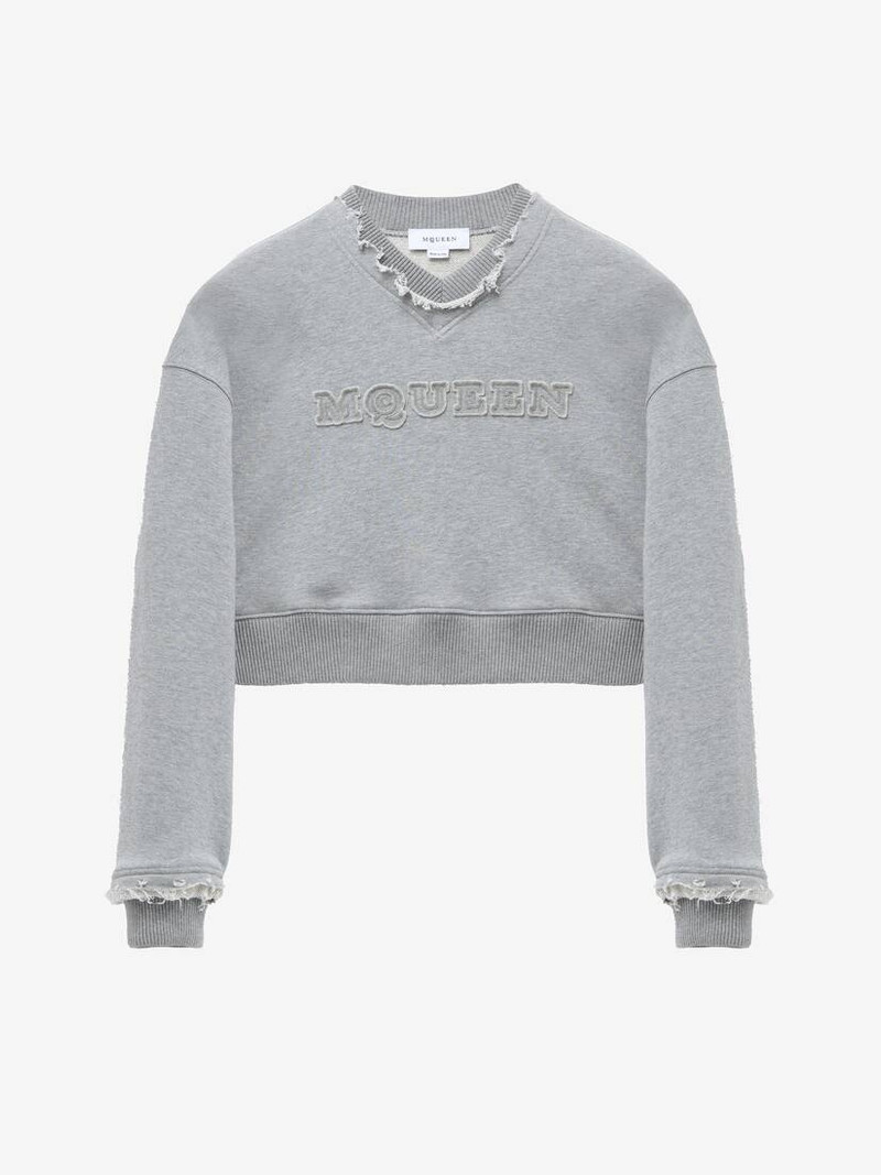 McQueen Logo Cropped Sweatshirt - 1