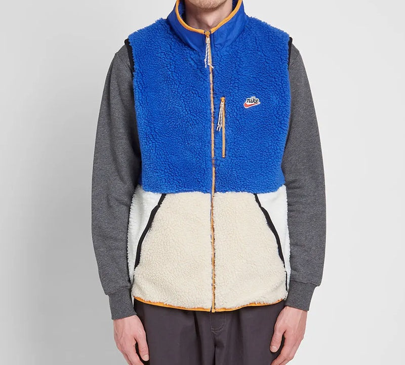 Nike Nike Sportswear Sherpa Fleece Gilet 'Blue Beige White' CD3142-480 outlook