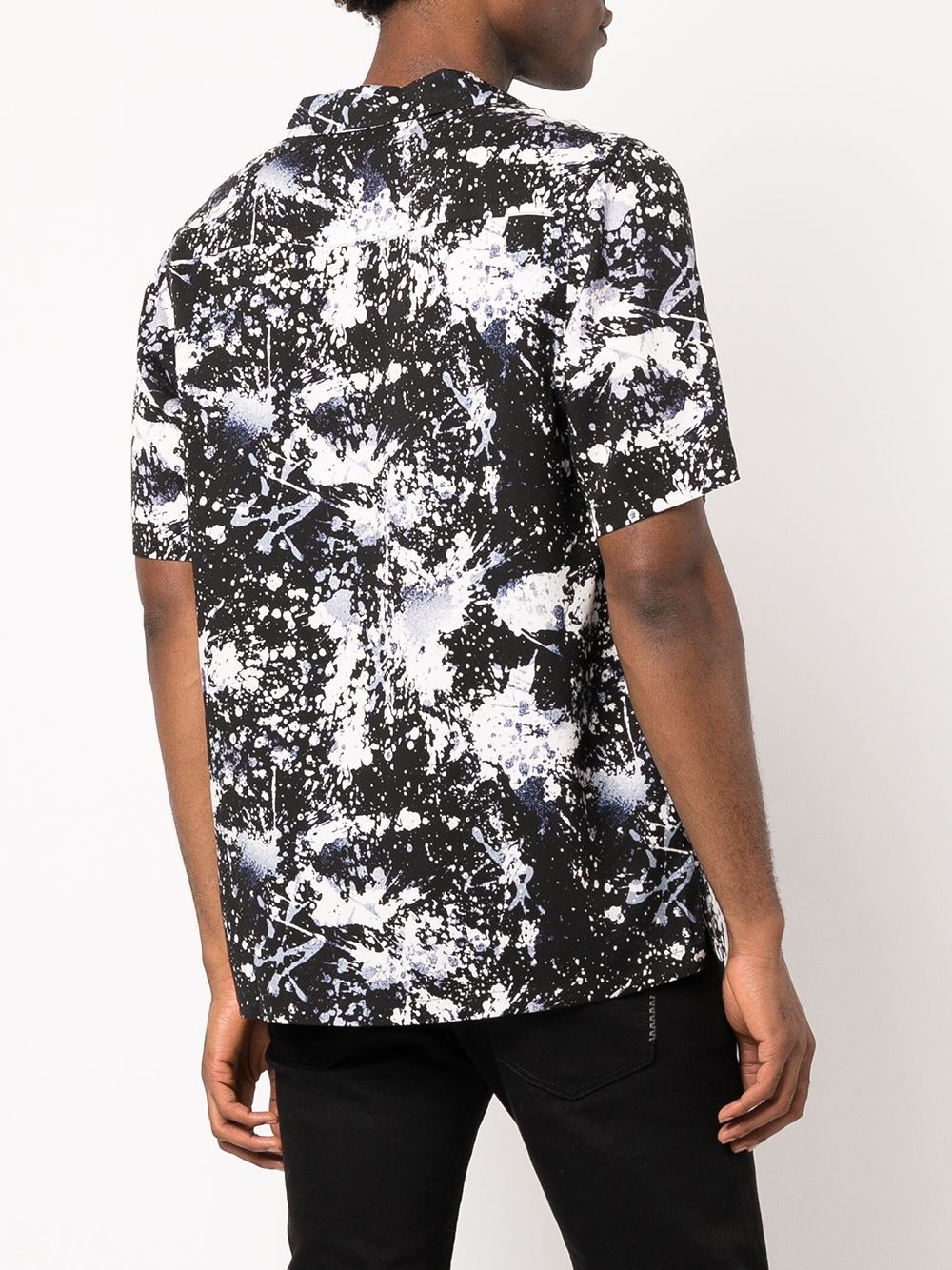 paint splatter-print short-sleeved shirt - 4