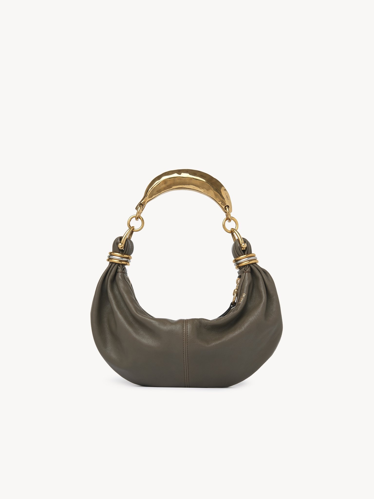 SMALL BRACELET HOBO BAG IN GRAINED LEATHER - 1