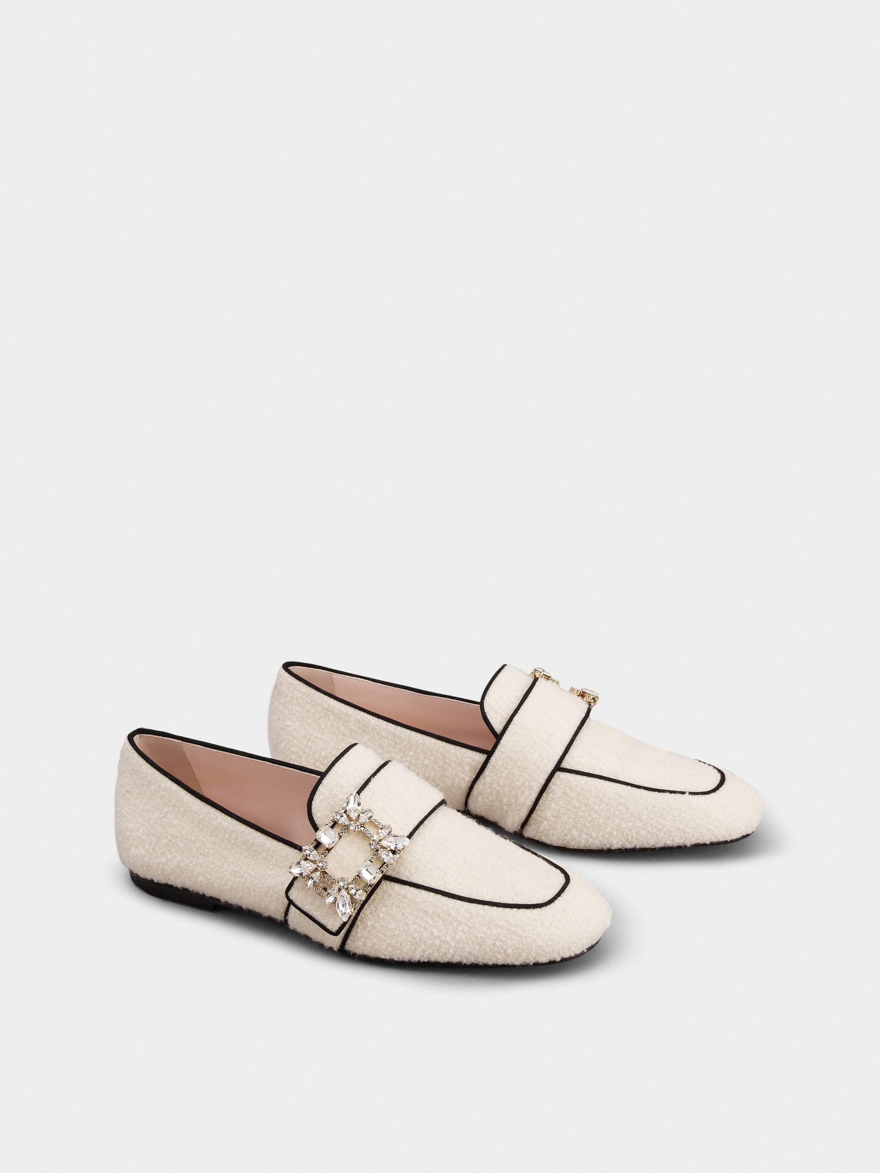 Mini Broche Vivier Buckle Loafers in Fabric - 2