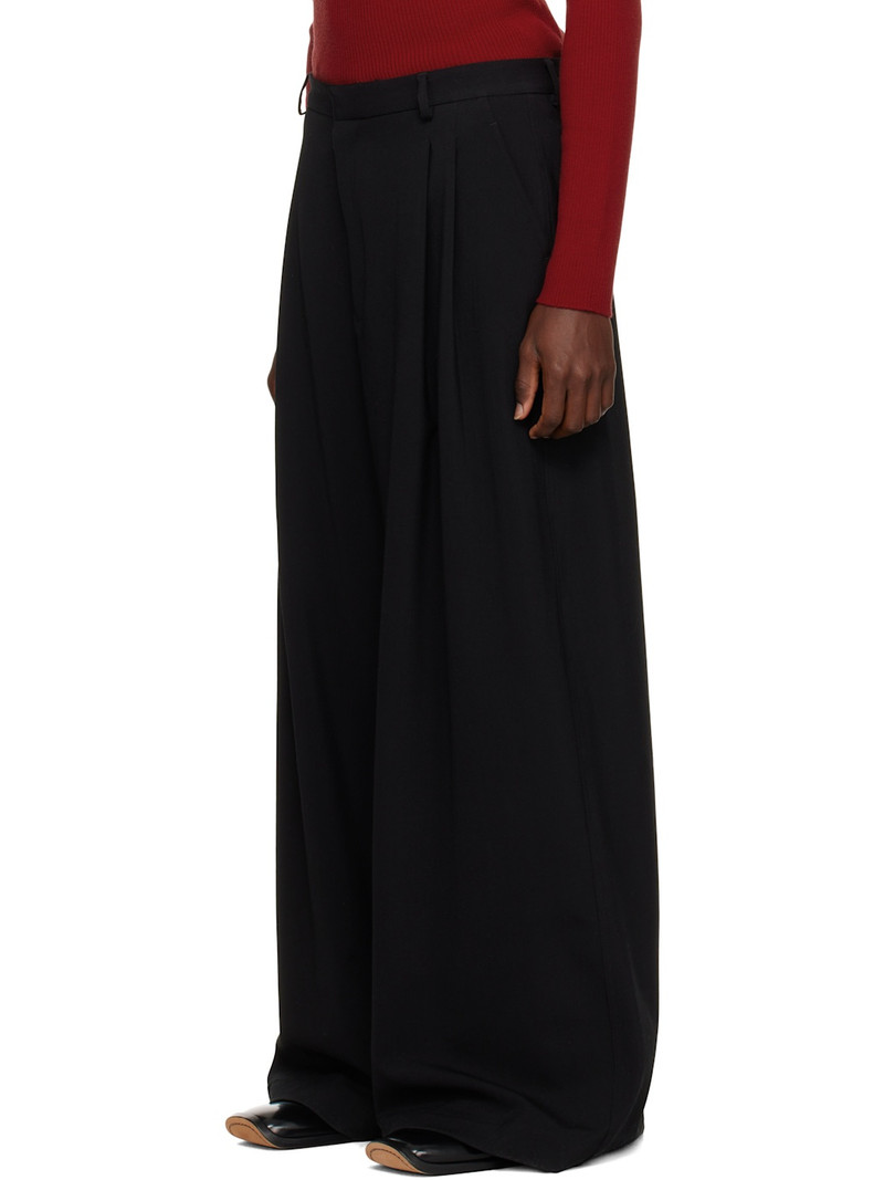 LU'U DAN Black Jumbo Wide Leg Trousers outlook