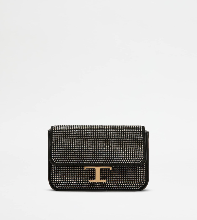 T TIMELESS FLAP BAG IN SUEDE MICRO - BLACK 1