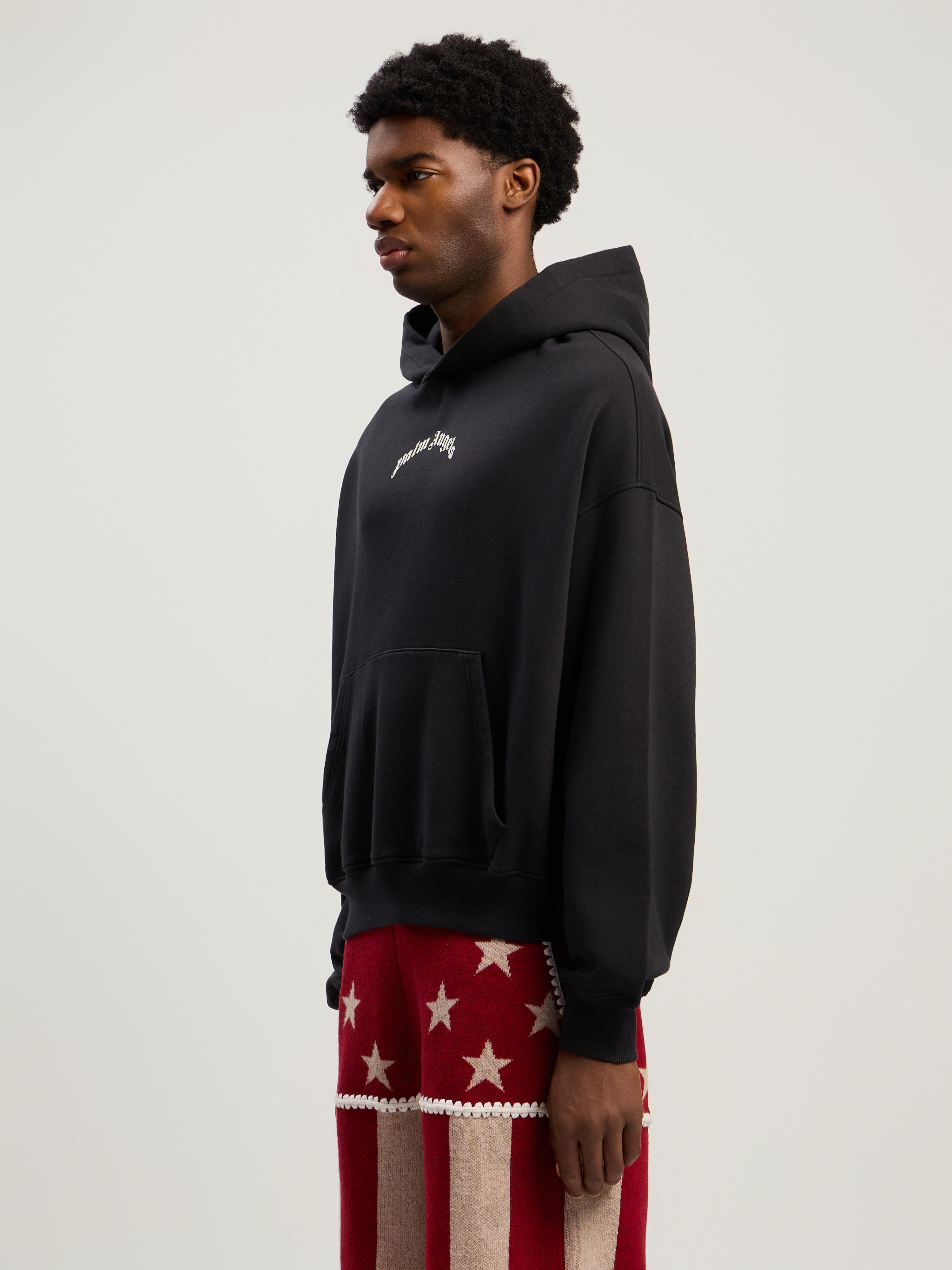 Curved Logo Loose Hoodie - 4