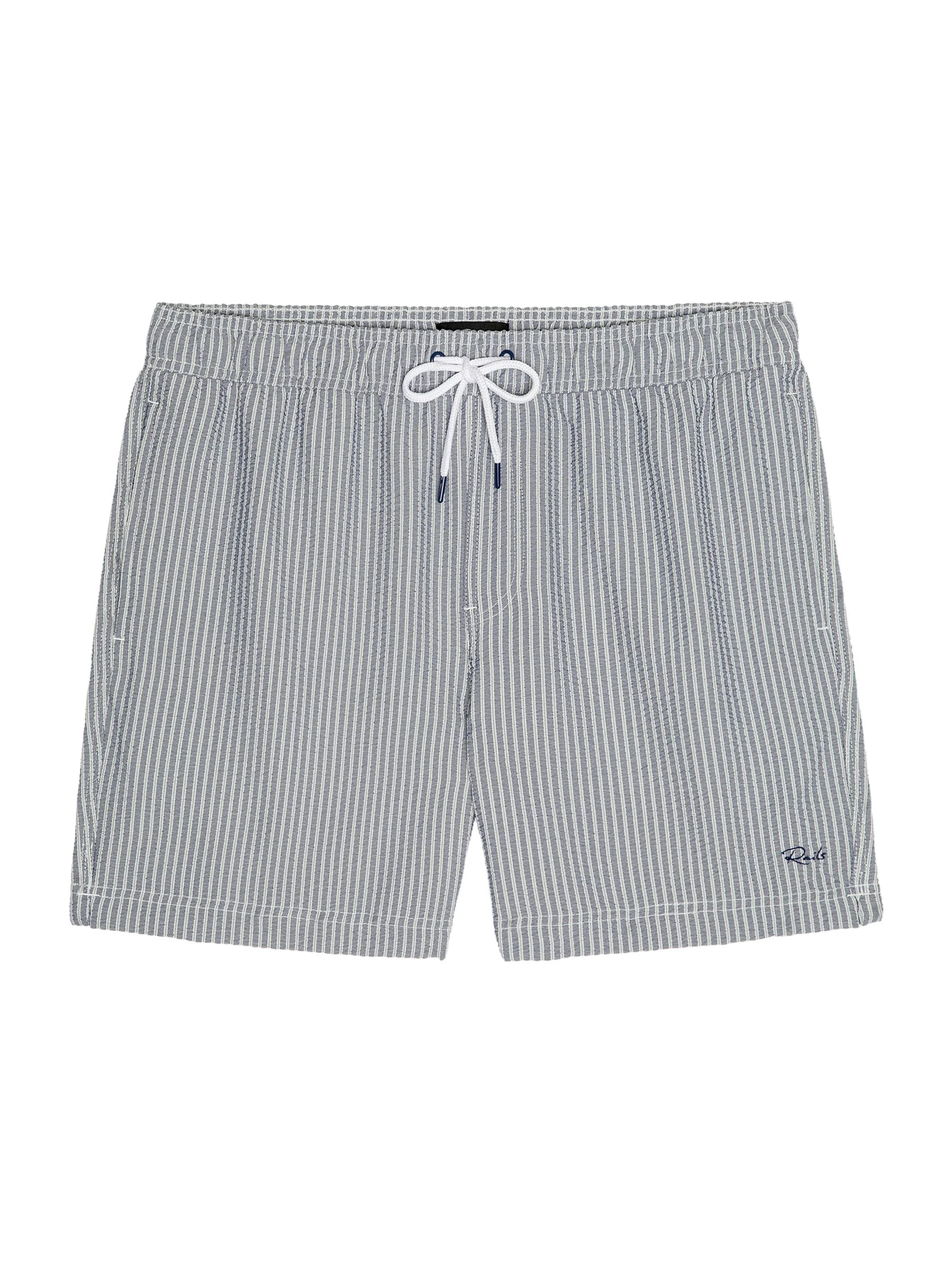 Men's La Brea Deck-Striped Swim Shorts - Navy Deck Stripe - 1