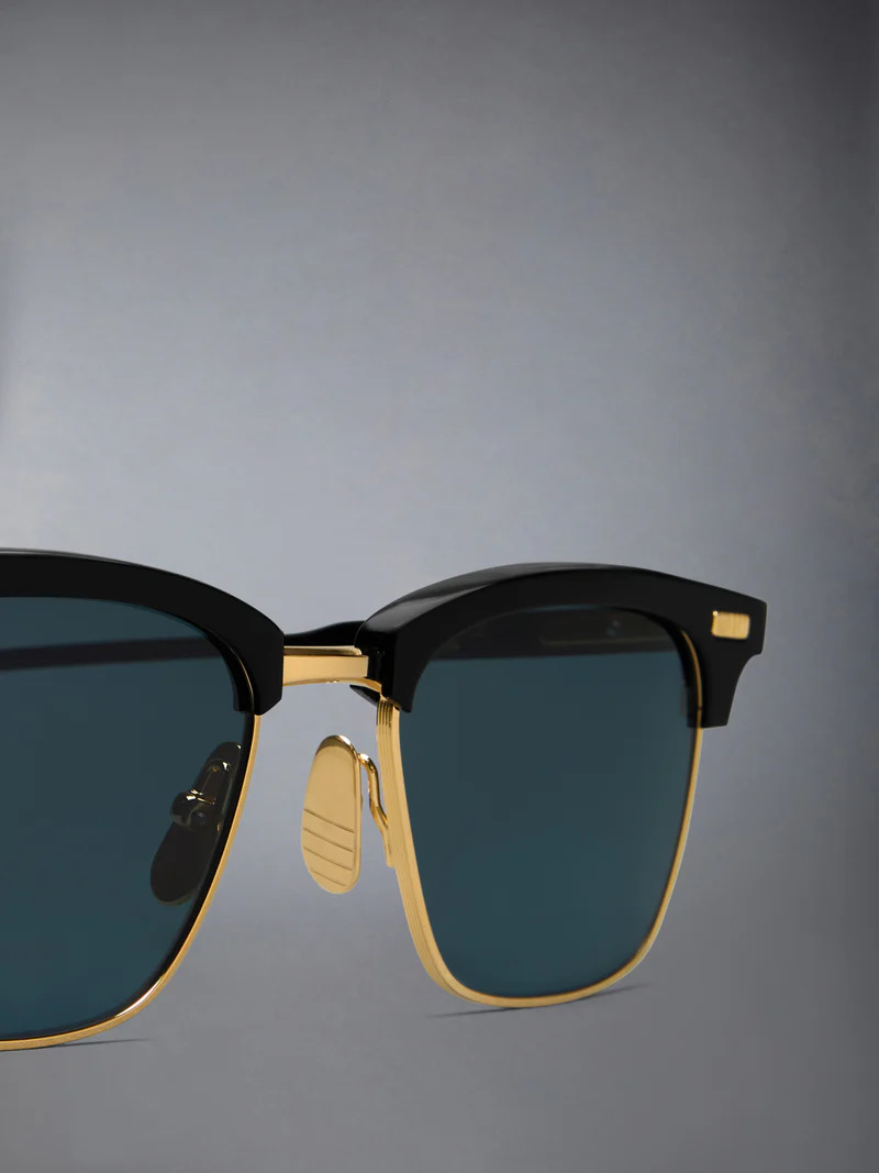 Acetate And Titanium Rectangular Sunglasses Unisex - 3
